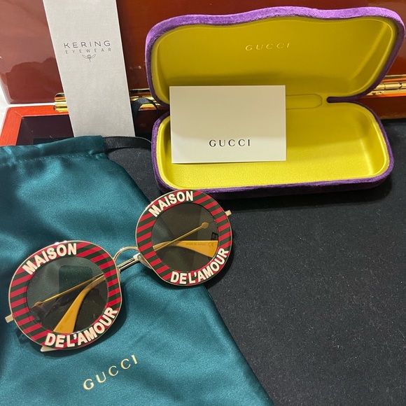 Gucci BRAND NEW HARD TO FIND! Gold green and red ( Gucci colors) round Unisex - Picture 13 of 17